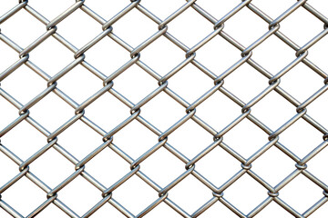 Fototapeta premium Chain link fence, cut out isolated on transparent background