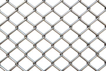 Chain link fence, cut out isolated on transparent background