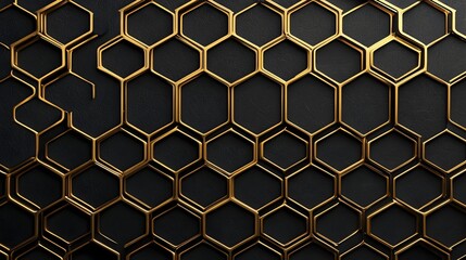 Elegant Metallic Honeycomb Geometric Pattern for Corporate Branding
