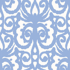 Seamless pattern with stylized ethnic pattern. Hand-drawn illustration.