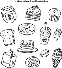 Hand Drawn Sketch Of Sweet Bakery Desserts Vector Illustration 