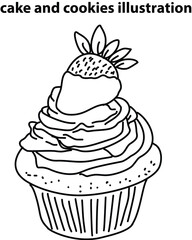 Hand Drawn Sketch Of Sweet Bakery Desserts Vector Illustration 