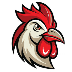 Rooster Head Mascot Logo Vector