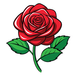 Rose flower vector art illustration on a white background 
