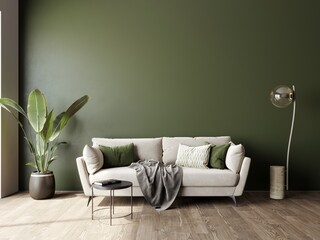 3d modern living room with sofa  © othersidevision