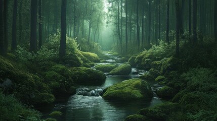 Obraz premium Enchanted Forest Stream