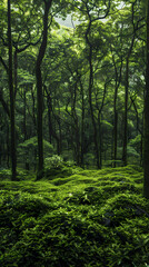 Fototapeta premium Tropical rainforest with trees and moss