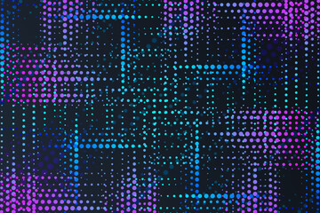 Abstract Halftone Neon Light Pattern Background