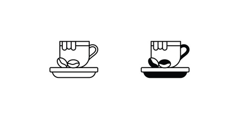 cappuccino set icon with white background vector stock illustration