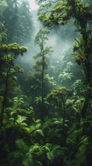 Obraz premium Tropical rainforest with trees and moss