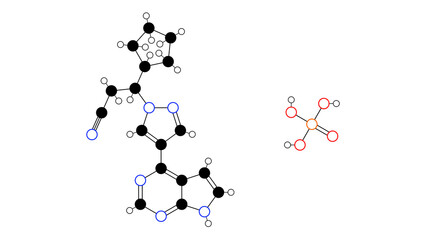 deuruxolitinib phosphate molecule, structural chemical formula, ball-and-stick model, isolated image jak inhibitors © Сергей Шиманович