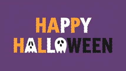 Obraz premium Happy Halloween Text Banner