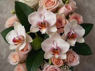 orchid on a green background