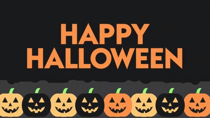 Happy Halloween Greeting with Pumpkins