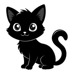 Obraz premium black and white cat