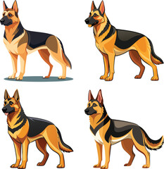 Alsatian Dog Vector Artwork
