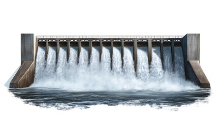Dynamic Dam Water Release Showcasing Environmental Impact and Power