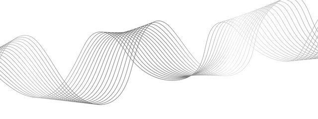 Abstract colorful wave line transparent background with modern stream wave. vector illustration of gray colored wave lines. Frequency sound wave lines and twisted curve lines