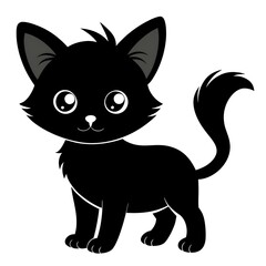 Fototapeta premium black cat cartoon