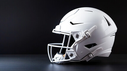 Blank football helmet mockup isolated on dark modern background