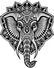 mandala elephant vector art,graphics mandala elephant icon set,vintage illustration mandala elephant clipart,vector mandala elephant flat style artwork design