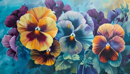 Pansy Perfection: A Stunning Acrylic Painting