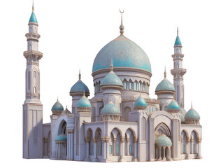 Fototapeta premium 3D mosque. Mosque Exterior mosque 