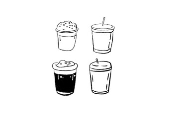 drinks bubble tea cheese shop logo doodles drawings