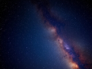 A stunning view of the Milkyway galaxy stretched across the night sky, filled with countless stars and cosmic clouds
