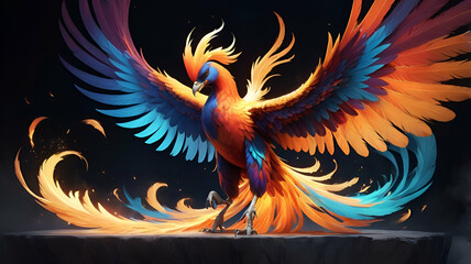 Obraz premium wings on black background