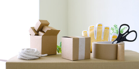 引越し準備の道具のイメージ