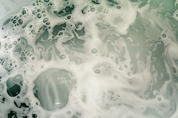 A large body of water with foam and bubbles