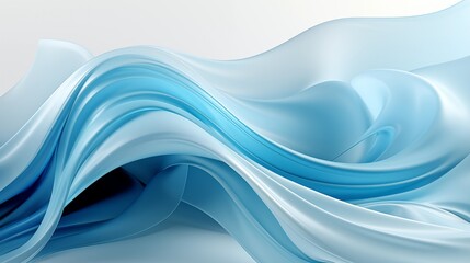 Fototapeta premium Abstract blue curved shape on a white background, designed for motion graphics animation. This fluid and captivating vector illustration with negative space for a minimalist and unique aesthetic
