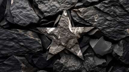 a star that is on a piece of stone