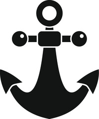Simple vector icon of a classic ship anchor with ring on top