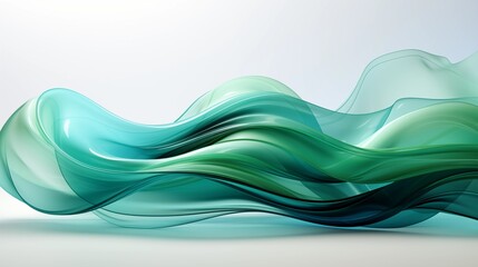 Abstract green curved shape on a white background, designed for motion graphics animation. This fluid and captivating vector illustration with negative space for a minimalist and unique aesthetic