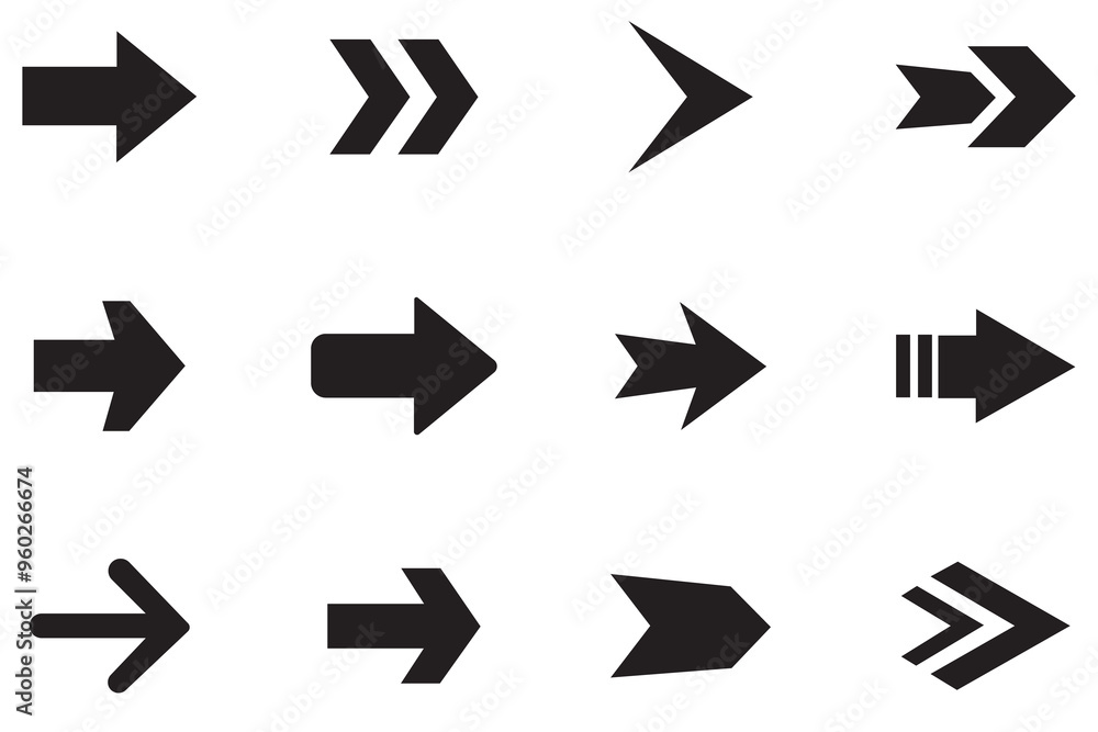 Wall mural arrow icon set. mega bundle set. collection different arrows sign. arrow icon vector set. contains s