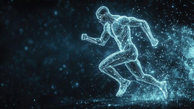 Muscular physique demonstration through intense workout on blank slate background with copy area