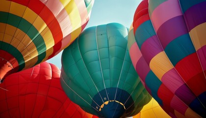 Obraz premium Vibrant Balloons: Capturing Splendid Colors in the Sky
