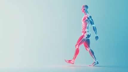 Scientific study of neural connections affecting athlete performance on plain background with text area