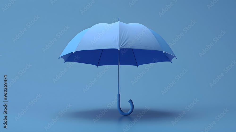 Wall mural umbrella rain elements icon 3d cartoon