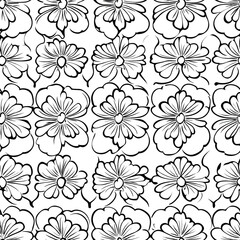 Japanese-style 2D illustrator doodle patterns for floor tiles and wallpaper