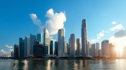 Fototapeta premium City Silhouettes of Global Markets