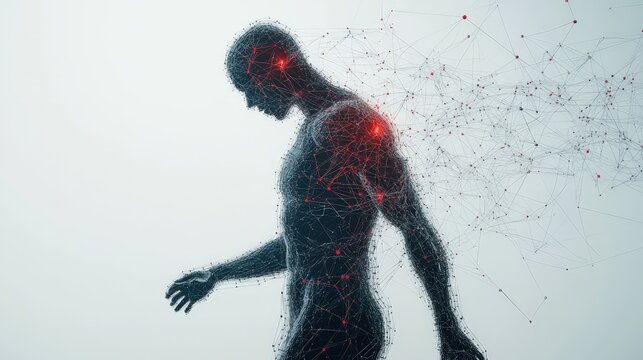 Body shaping and muscular development demonstration on copy space background through workout routine