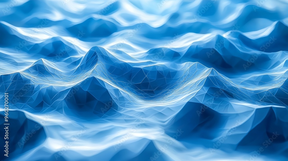 Poster dynamic blue ocean waves create a mesmerizing pattern during a sunny day near the shoreline