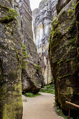 The rock town of Adrspach Weckelsdorf in the Braunau Mountains