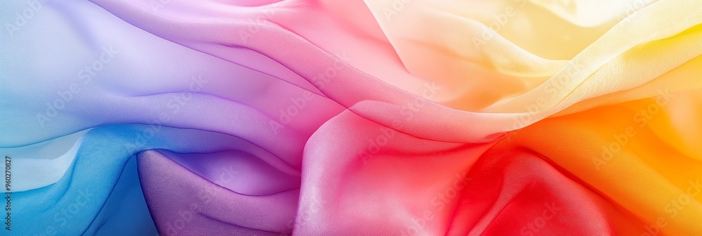 Poster a colorful piece of fabric with a rainbow pattern. the colors are bright and vibrant, creating a che