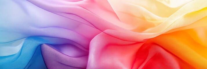 Obraz premium A colorful piece of fabric with a rainbow pattern. The colors are bright and vibrant, creating a cheerful and lively mood. Concept of creativity and artistic expression