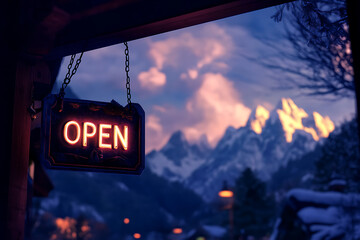 Isolated "OPEN" banner with bold typography, designed for clear visibility and attention-grabbing purposes