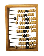 old and vintage abacus on white, isolated